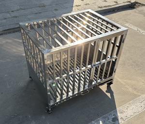 Cages classiques de luxe en acier inoxydable 304 pour chiens Cages modulaires <span class=keywords><strong>Cage</strong></span> d'hôtel pour animaux de compagnie Transporteur de chien en métal fermé dans un emballage en boîte - Product Image 4