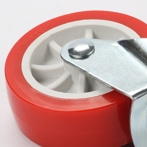 Swivel <b>Caster</b> 3 Inch Polyurethane <b>Wheel</b> Steel Threaded Stem Industrial Furniture Use Durable Plain Bearing - Product Image 2