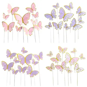 10pcs Cake Topper for Cake Decoration Baking Supplies 10pcs Ins Style Butterfly Mother's Day Easter Back to School Supplies 10 S