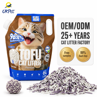 Litière pour chat en tofu de soja OK PET, emballage en vrac, solution écologique compostable, légère, facile à transporter, fournitures pour animaux de compagnie en Chine