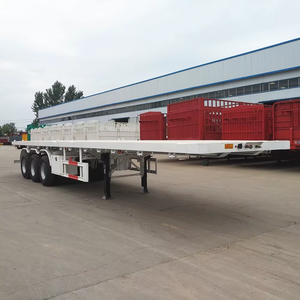 Ucuz Fiyatlı Treyler Üç Dingilli 3 4 5 Dingilli 40ft Treylerler 50 Ton 20ft 40ft 50ft 53ft Konteyner Şasi Düz Yataklı Semi Treyler - Product Image 2