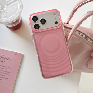 Custodia Protettiva Minimalista Elegante con Texture Trasparente a Onde d'Acqua per <span class=keywords><strong>iPhone</strong></span> 17 <span class=keywords><strong>Pro</strong></span> <span class=keywords><strong>Max</strong></span> 16 15 <span class=keywords><strong>14</strong></span>, Cornice Colorata - Product Image 4