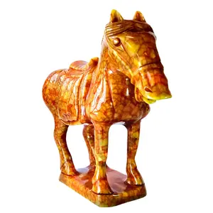 Venta al por mayor caballo estatua de jade-Estatua de Jade Feng Shui para boda, artesanía de caballo de 22/28cm, para el hogar