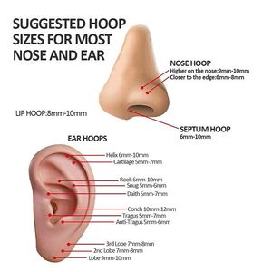 Anneau de nez articulé unisexe <span class=keywords><strong>pour</strong></span> piercing de <span class=keywords><strong>cartilage</strong></span>, clicker sécurisé, facile à nettoyer, plaqué PVD, en alliage de titane ASTM-F-136, cadeau - Product Image 4