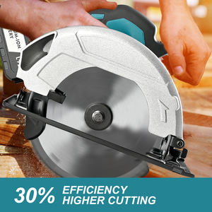 منشار دائري لاسلكي أزرق 7 بوصات مع بطارية 4000 مللي أمبير في الساعة، 6500 دورة في الدقيقة، مدمج ومناسب لقطع الخشب، هدية رائعة للعام الجديد - Product Image 4