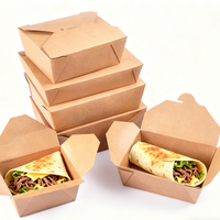 Pochettes en papier kraft biodégradables et écologiques pour nouilles et salades, avec estampage à chaud personnalisable