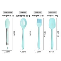 Ensemble d'ustensiles de cuisine en silicone 11 pièces, spatule, pelle de cuisson, cuillère ajourée, louche à soupe, résistant à la chaleur, antiadhésif - Vente en gros