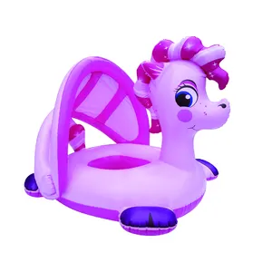 Bayi Berenang Mengambang Tiup Kartun Kustom Hewan Berenang Cincin dengan Kursi Mengambang untuk Bayi Kolam Renang Mengapung Mainan Menyenangkan Air Lounge