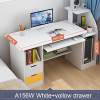Bureau d'ordinateur simple et compact pour étudiant, pour apprendre et écrire à la maison, avec étagère