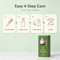Kit d'entretien pour chapeaux : Spray nettoyant avec brosse et serviette, formule végétale pour éliminer la poussière et les taches, idéal pour les chapeaux Fedora, de baseball et de soleil