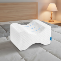 Coussin de genou en mousse à mémoire de forme en forme de H avec tissu tissé pour soulager la douleur sciatique, pour le repos au lit et le sommeil, avec massage magnétique, à utiliser au lit