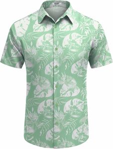 Men's <b>Half</b>-Sleeve Aloha <b>Shirt</b> Stand Tropical Floral Print <b>Button</b> Beach Top Customizable Summer Casual Hawaiian Resort Wear - Product Image 3