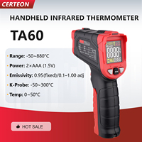 Termometer inframerah tanpa kontak industri untuk minyak air makanan suhu tinggi 880°C