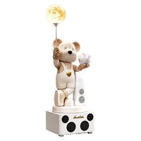 Sculpture décorative élégante faite à la main sur le thème de l'ours Art Déco, style luxe léger, pour salon, mariages, anniversaires et remises de diplômes