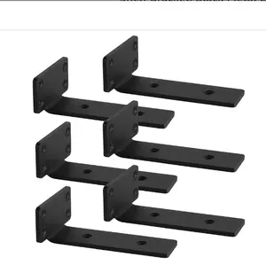 Oem Custom Heavy Duty Industriële Plank Black Metal L Beugel Voor Planken Ondersteuning Diy