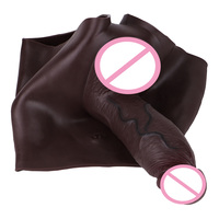 Culotte réaliste avec godemichet pour homme, manchon de pénis creux à sangle, gaine d'agrandissement