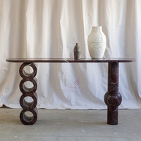 Table de console en marbre italien Verde Apli Designer Hall Allée contre le mur Table de porche créative artistique Design classique