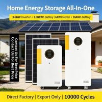 Système de stockage d'énergie solaire 6KW 16KWH IP65 CAN tout-en-un avec onduleur hybride et batterie LiFePO4 pour l'alimentation de secours domestique