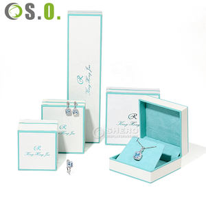 Caja de Cartón de Papel Premium Personalizada Blanca y Azul, Cajas de Embalaje para Joyería, Cajas para Collares, Pulseras, Anillos, Pendientes, Caja para Joyas - Product Image 6