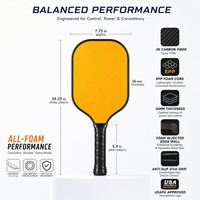 Raquette de paddle de 12 mm avec noyau thermoformé, surface de friction technique, poignée en cuir en fibre de carbone brute, légère, manche long