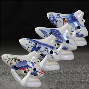 Ocarina Tradicional China al por Mayor, Ocarina de Porcelana Azul y Blanca de 6 Agujeros, Instrumento Musical Folclórico, Regalo de Recuerdo - Product Image 6