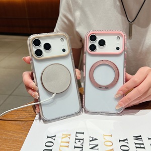 เคสโทรศัพท์แบบวงแหวนแม่เหล็กหมุนได้ 360 องศา สำหรับ iPhone 18 17 16 15 14 13 Pro Max ป้องกันแรงกระแทก โปร่งใส - Product Image 2