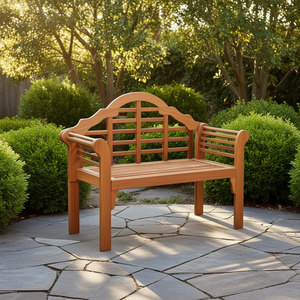 Banco plegable de madera de eucalipto para exteriores de 49 pulgadas con respaldo y reposabrazos para patio y jardín - Product Image 2