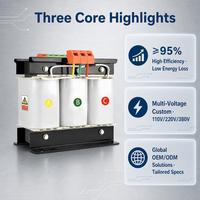 Transformateur de contrôle triphasé sur mesure 2500VA à double enroulement, bobine en cuivre, noyau en acier, 50 Hz 60 Hz, alimentation industrielle