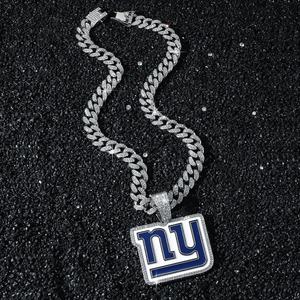 Groothandel New York Giants kampioenschap hanger ketting met vergulde/verzilverde Cuban Link ketting, modieus gepersonaliseerd juweel - Product Image 3