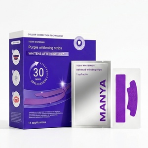 Tiras Blanqueadoras <span class=keywords><strong>de</strong></span> Color Morado V34 <span class=keywords><strong>de</strong></span> Marca Privada <span class=keywords><strong>de</strong></span> Lujo, Fórmula Avanzada para Aclarar la Piel, Sin Peróxido, Tratamiento Intensivo <span class=keywords><strong>de</strong></span> 14 Días - Product Image 1