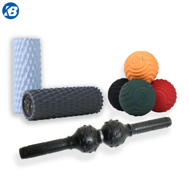 Fitness soft silicon hand-carry yoga electric vibrating exercise high intensity foam roller peanut kit massager