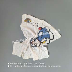 Trapos de Algodón Reutilizables Blancos Estampados de Alta Calidad, Paños de Limpieza Industriales Duraderos con Bajo Contenido de Pelusa para Talleres - Product Image 3