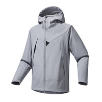Veste à capuche softshell personnalisée avec logo frontal, coupe ajustée, doublure en maille respirante, résistante au vent, pour le trekking et le cyclisme