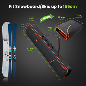 Housse de protection rigide antivol et portable pour snowboard et ski, anti-rayures et anti-rouille, avec revêtement en placage - Product Image 2