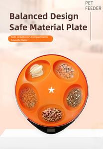 Gekoelde voerbak voor huisdieren met 5 draaibare compartimenten, APP-gestuurde dispenser voor droog- en natvoer voor honden en katten met koelsysteem - Product Image 2