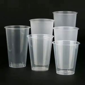 Vasos de Plástico PP Duro Desechables con Impresión Personalizada, 500/700 ml, para Té de Burbujas, Jugos, con Tapas de 90 mm de Diámetro, para Bebidas Frías - Product Image 1