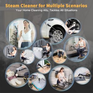 Limpiador a vapor portátil con tanque de 1.69 cuartos, mango ajustable de 3 niveles, calentamiento rápido, 15 accesorios para limpieza del hogar, juntas y azulejos - Product Image 6