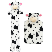 Bouteille d'eau chaude en caoutchouc naturel de 2L, modèle BS, avec housse en peluche motif vache des Highlands – Meilleures ventes en Chine