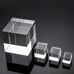 3D 용 빈 크리스탈 큐브 사진 프레임 레이저 표면 조각 크리스탈 제조 공급 업체 유리 문진 - Product Image 1