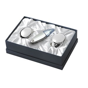 Set di affilacoltelli, forbici e cucitrice, 3 pezzi, articoli per ufficio, strumenti in metallo - Product Image 1