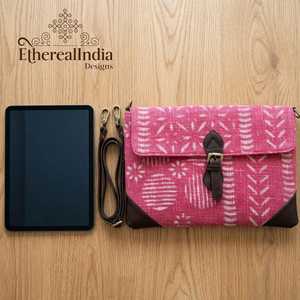 Handcrafted <b>Red</b> Block Print Sling Bag Ethnic Fabric Crossbody <b>Purse</b> with Detachable Strap Bulk Export India - Product Image 1