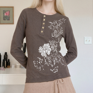 เสื้อท่อนบนแขนยาวพิมพ์ลายดอกไม้สไตล์วินเทจแบบสตรีทสไตล์  ติดกระดุมด้านหน้า  รัดเอว  ดีไซน์โดดเด่น  เสื้อถักอเนกประสงค์ - Product Image 2