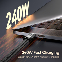 Câble de données USB-C court 240W 5A à charge rapide de 0,2 m avec lanière porte-clés en cuir et métal pour téléphones et tablettes, idéal pour les voyages et le bureau