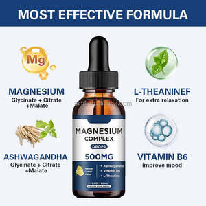 500mg 2FL OZ 60mL dengan L Theanine Ashwagandha <span class=keywords><strong>Vitamin</strong></span> B6 Rasa Lemon Alami Suplemen Diet Magnesium <span class=keywords><strong>Complex</strong></span> Drops - Product Image 3