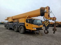 Grue mobile robuste à 4 essieux avec stabilisateurs en K, vitesse de déplacement de 90 km/h, moteur de 316 kW, capacité de 110 tonnes, pompe hydraulique pour la rénovation urbaine
