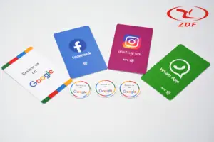 Sıcak satış özel tasarım NFC sosyal medya paylaşım kartı NFC google ofset baskı ve Film laminasyon toptan ile İnceleme kartı