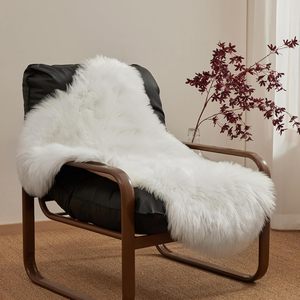 <span class=keywords><strong>Tapis</strong></span> moderne en fausse fourrure moelleuse et brillante, à poils longs, lavable, couleur unie, antidérapant pour couloir - Product Image 4