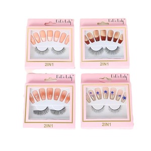 DoDo Lady – ensemble de faux ongles et cils 2 en 1, faux ongles naturels doux avec cils pour femmes, ensemble de beauté - Product Image 3