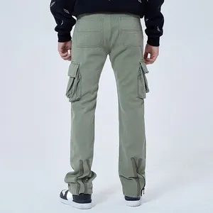 OEM personnalisé de haute qualité pour hommes 3D multi-poches jambe droite pantalon cargo coton sergé mode charpentier pantalon de travail