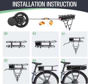 48V 18.2Ah Achterdrager E-bike Accu voor 350W/500W/800W/1000W/1200W E-bike Ombouwset 874Wh Lithium Accu 30A BMS 18650 Cel - Product Image 4